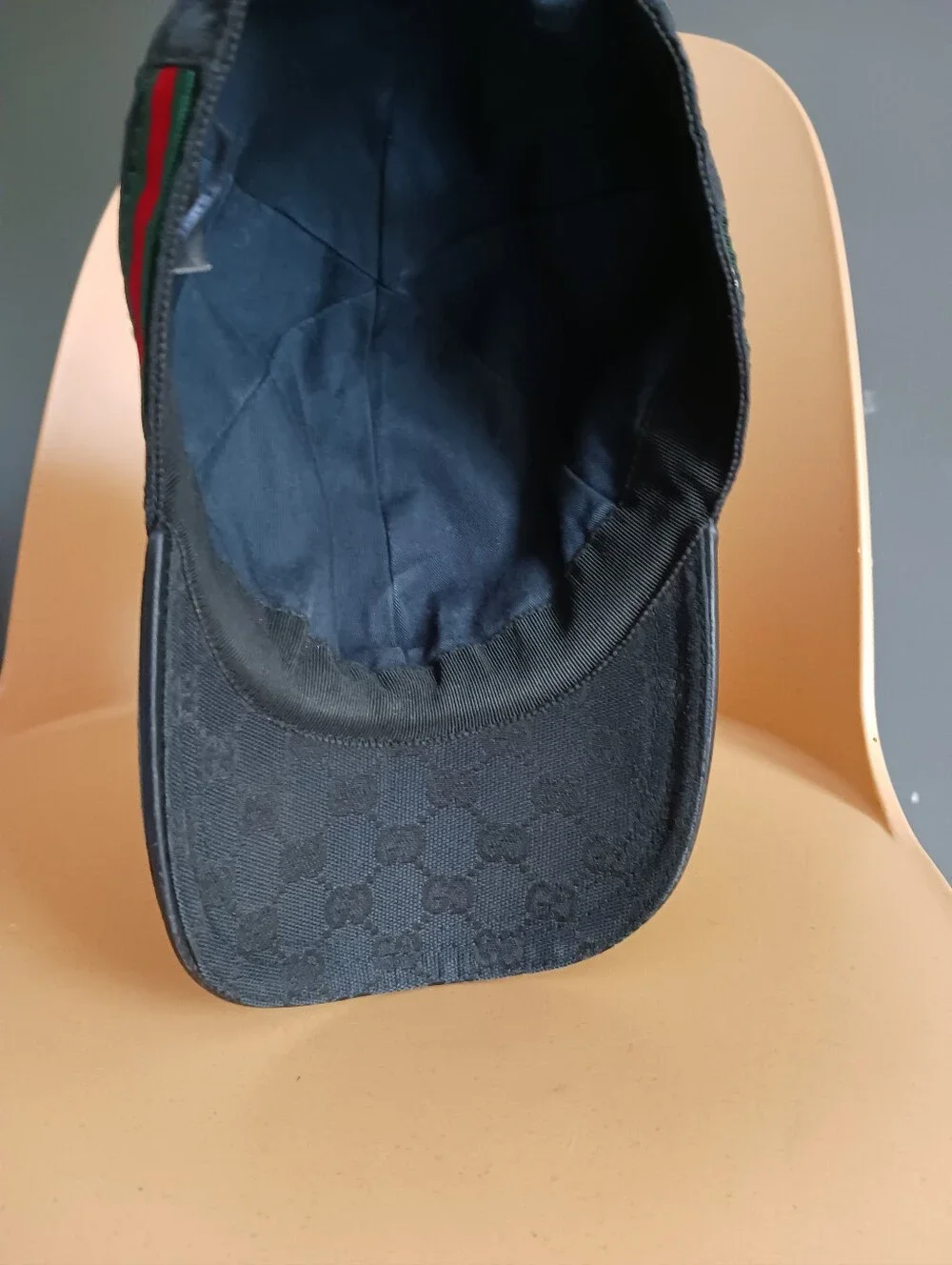 Gucci Monogram, Canvas Basball Hat With Web, One Size